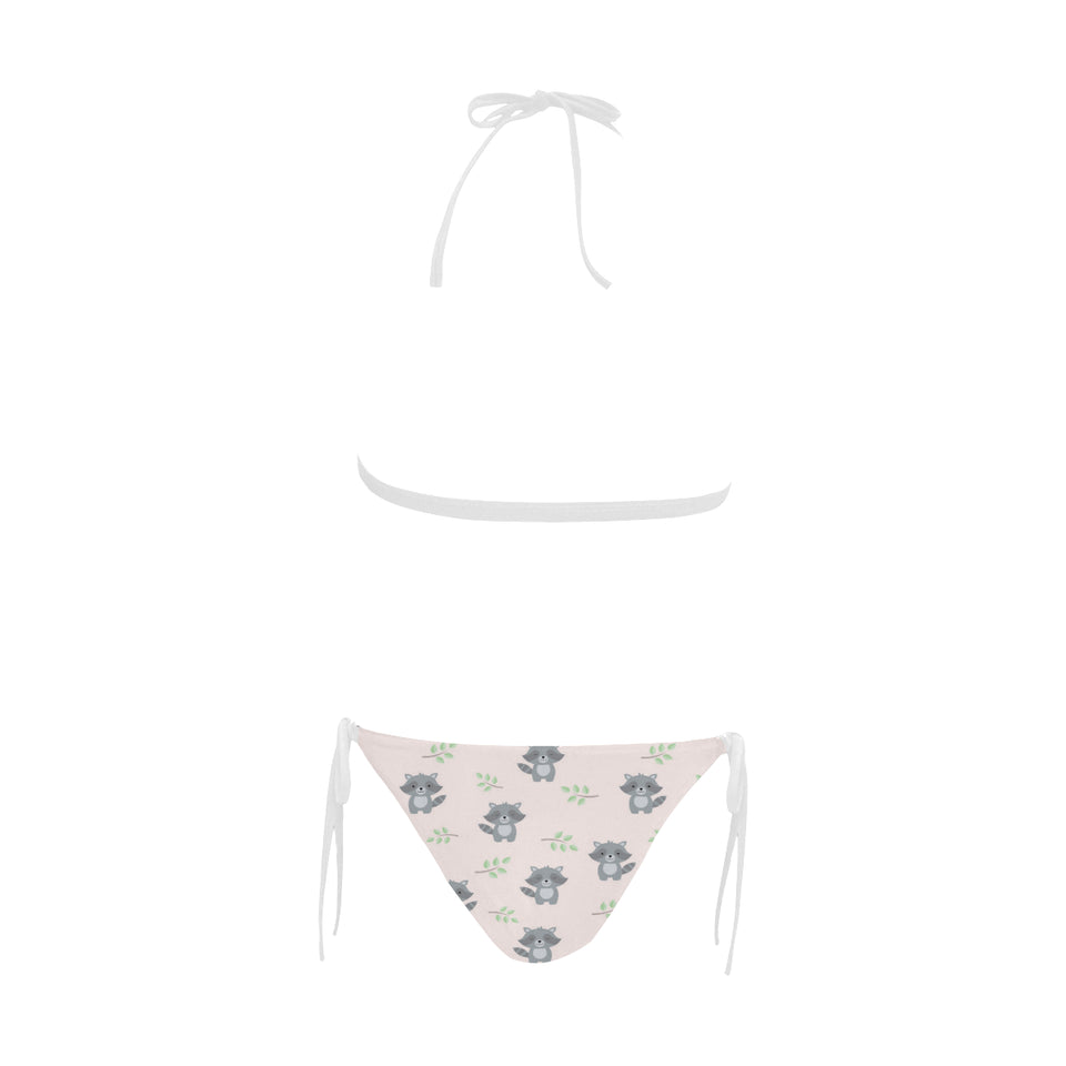 cute raccoons leaves pattern Sexy Bikinis Two-Piece Swimsuits