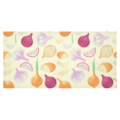 Onion garlic white red pattern Tablecloth