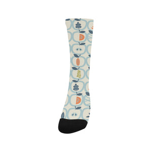 apples leaves pattern Crew Socks