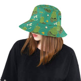 Cute frog dragonfly design pattern Unisex Bucket Hat