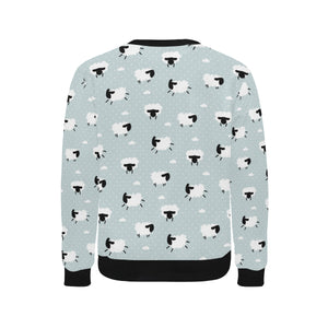 Sheep polka dot cloud pattern Men's Crew Neck Sweatshirt