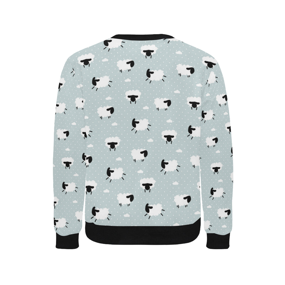 Sheep polka dot cloud pattern Men's Crew Neck Sweatshirt