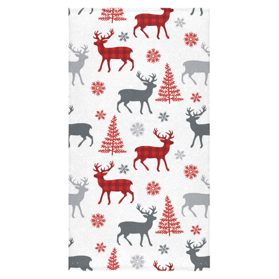 Deer tree snowflakes chrismas pattern Bath Towel