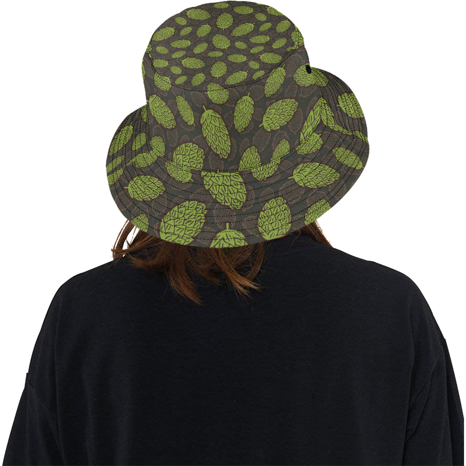 Hop pattern black background Unisex Bucket Hat