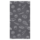 sushi pattern black background Bath Towel