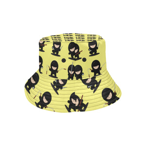 Cute ninja yellow background Unisex Bucket Hat