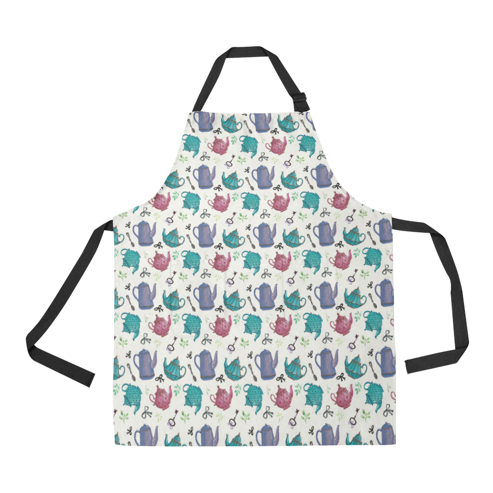 Tea pots Pattern Print Design 05 All Over Print Adjustable Apron