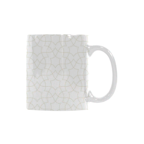 arabic white pattern Classical White Mug (Fulfilled In US)