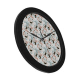 cute mermaid pattern Elegant Black Wall Clock