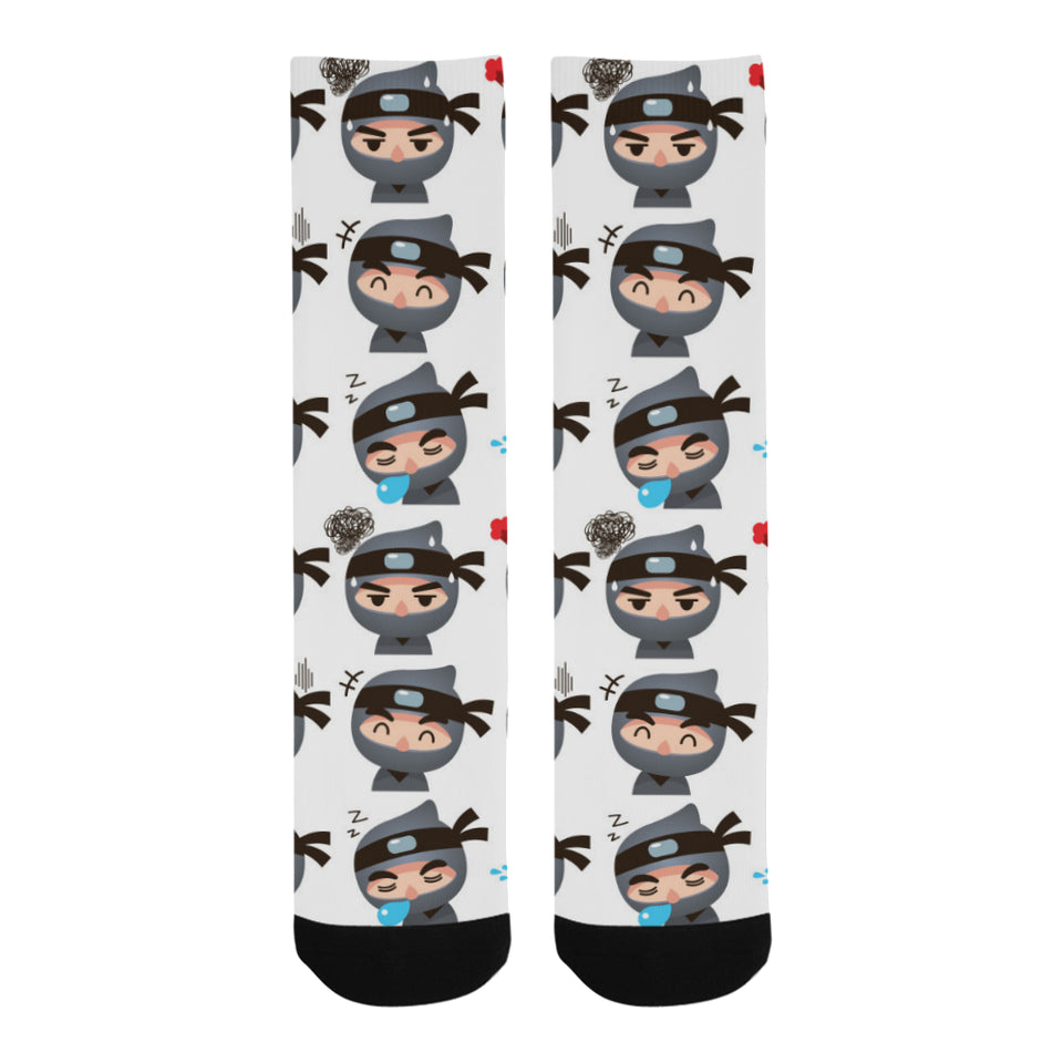Cute ninja design pattern Crew Socks