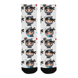 Cute ninja design pattern Crew Socks