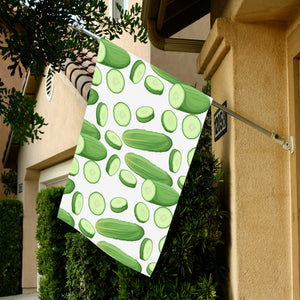 cucumber whole slices pattern House Flag Garden Flag