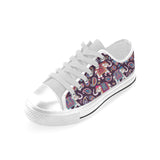 Elephant indian style ornament pattern Men's Low Top Shoes White