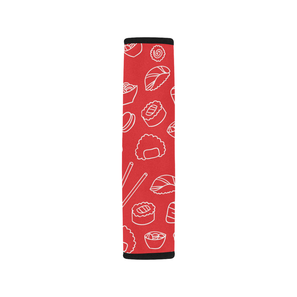sushi pattern red background Car Seat Belt Cover
