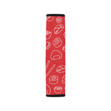 sushi pattern red background Car Seat Belt Cover