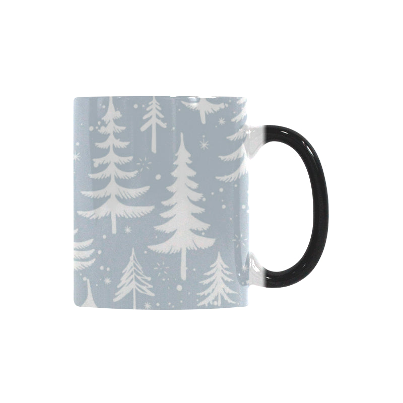 Christmas tree winter forest pattern Morphing Mug Heat Changing Mug
