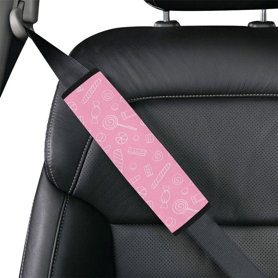 Sweet candy pink background Car Seat Belt Cover