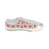 Watermelon pattern Women's Low Top Canvas Shoes White