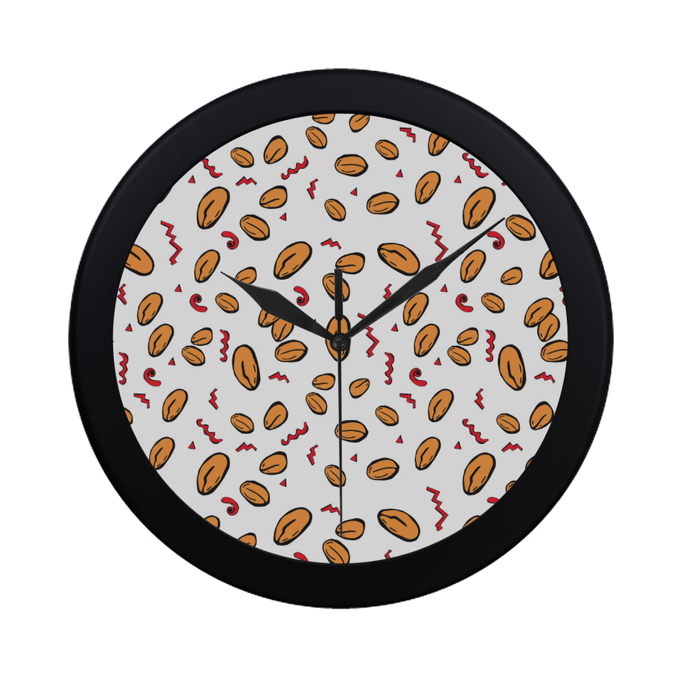 peanuts pattern background Elegant Black Wall Clock