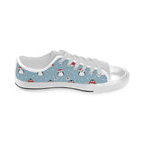Cute penguin christmas snow pattern Men's Low Top Shoes White
