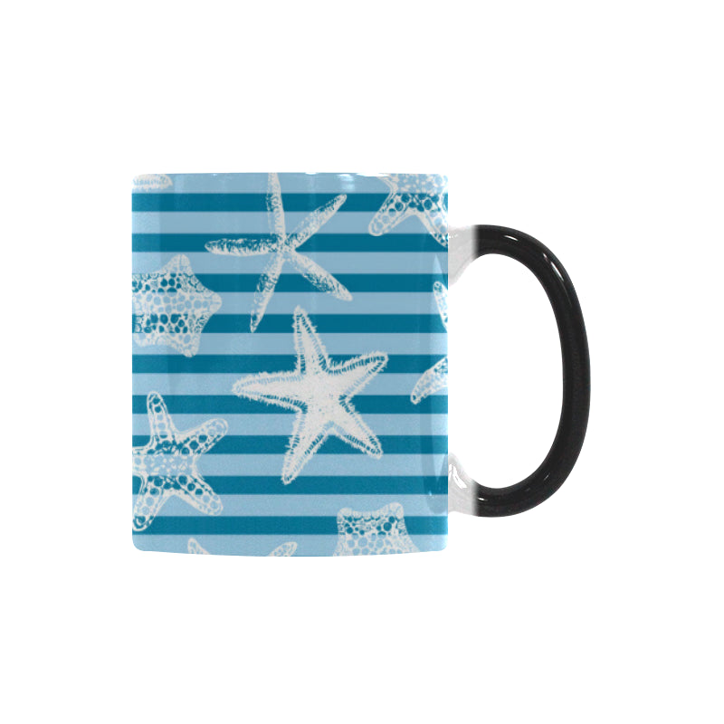 Starfish blue blackground Morphing Mug Heat Changing Mug