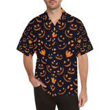 Halloween pattern Pumpkin background Men's All Over Print Hawaiian Shirt