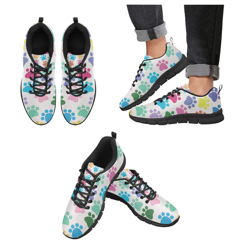 Dog Paws Pattern Print Design 01 Men's Breathable Sneakers ( Model 055)