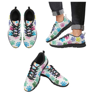 Dog Paws Pattern Print Design 01 Men's Breathable Sneakers ( Model 055)