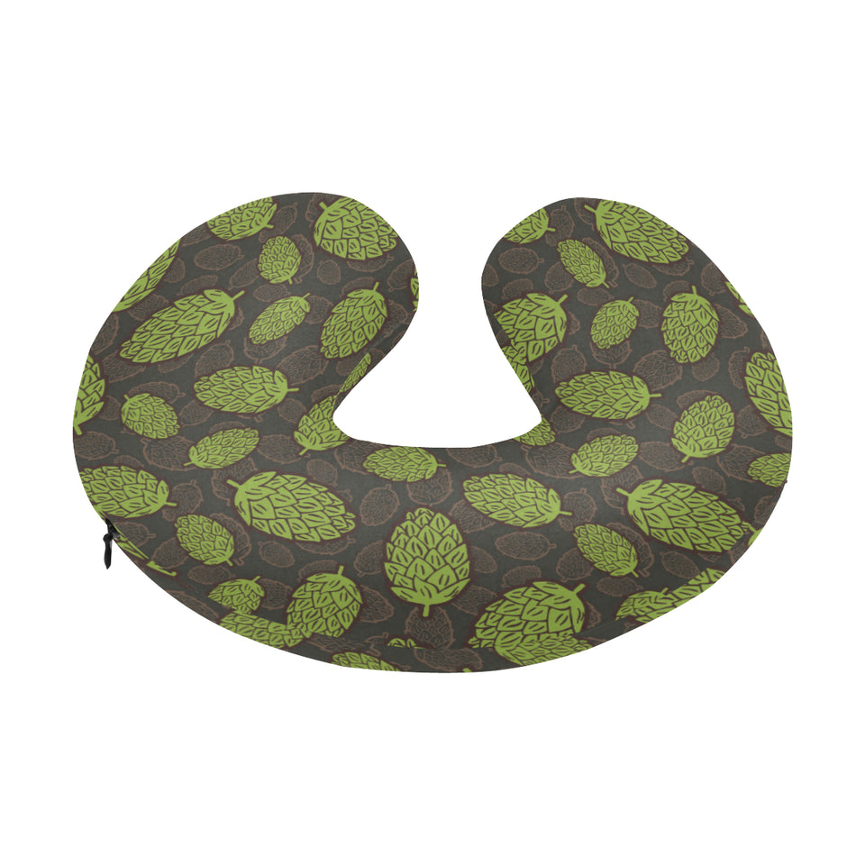 Hop pattern black background U-Shaped Travel Neck Pillow