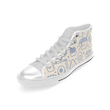 Cute sushi icon pattern Men's High Top Canvas Shoes White