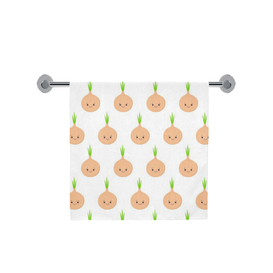 cute onions smiling faces Bath Towel