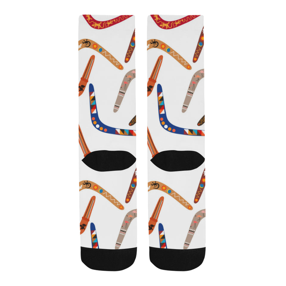 Boomerang Australian aboriginal ornament pattern Crew Socks