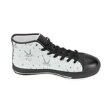 Cute goat design pattern Women's High Top Canvas Shoes Black