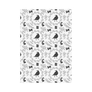 Crows floral wreath rabbit pattern House Flag Garden Flag