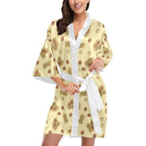 peanuts design pattern Women's Short Kimono Robe