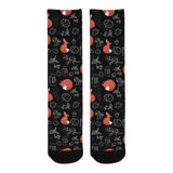 fox sleeping fox pattern Crew Socks