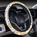 Greyhound Pattern Print Design 03 Car Steering Wheel Cover