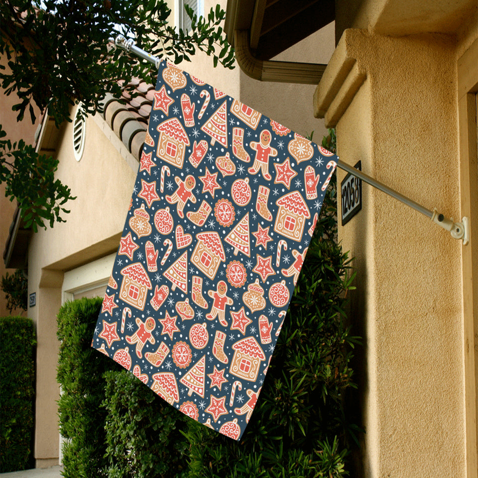 Christmas gingerbread cookie pattern House Flag Garden Flag