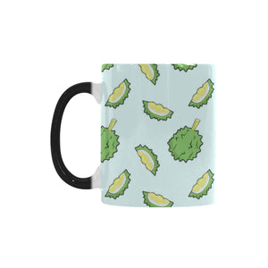 Durian pattern blue background Morphing Mug Heat Changing Mug