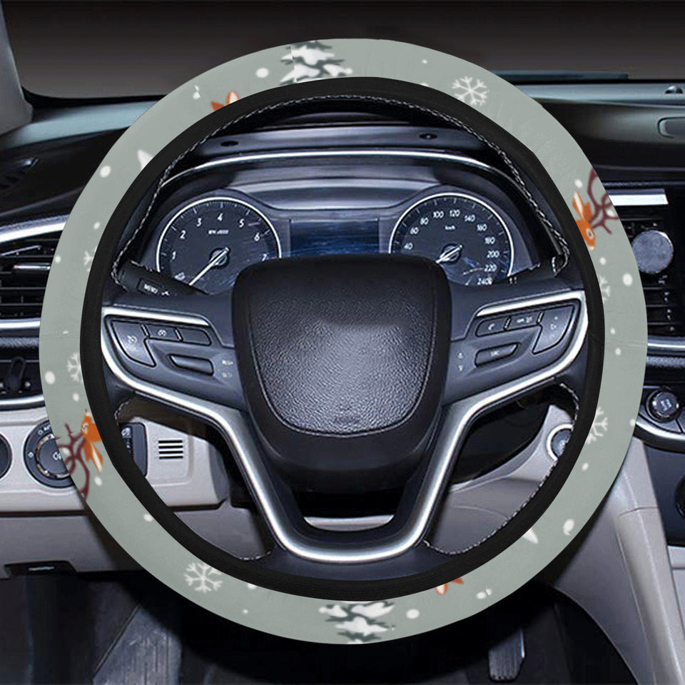 Beautiful deers Winter Christmas Car Steering Wheel Cover