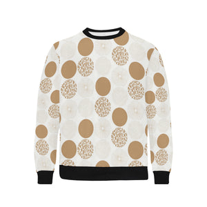 Gold Texture mushroom pattern Men's Crew Neck Sweatshirt