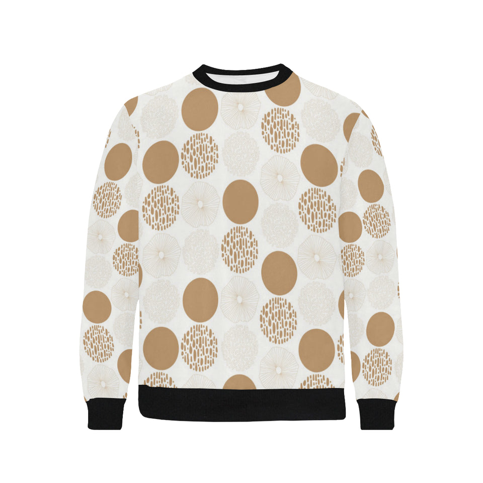 Gold Texture mushroom pattern Men's Crew Neck Sweatshirt