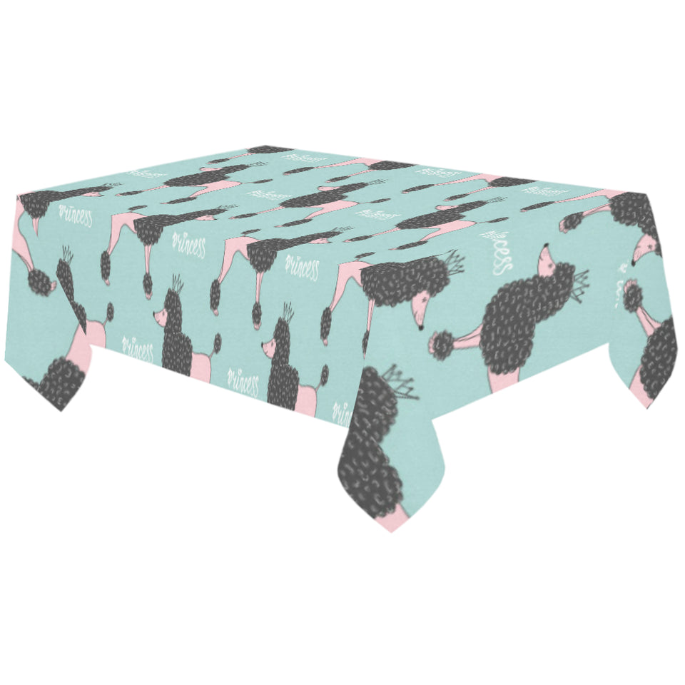 poodle dog green background Tablecloth