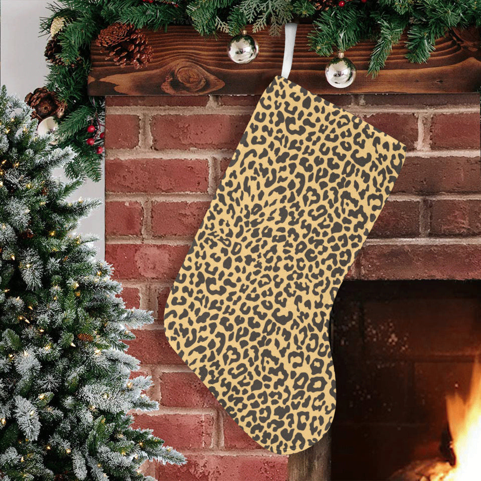 Leopard skin print Christmas Stocking