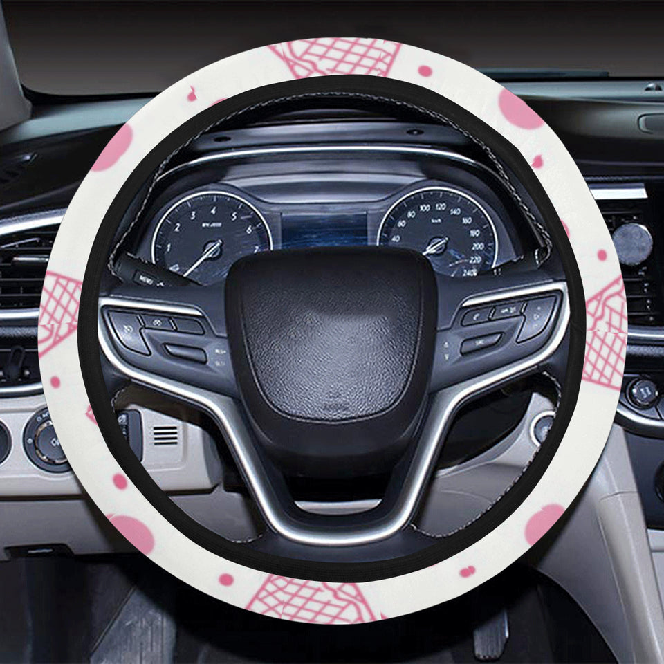 Hand drawn ice cream pattern Car Steering Wheel Cover