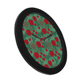 Tomato design pattern Elegant Black Wall Clock