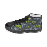 blueberry pattern Men's High Top Canvas Shoes Black
