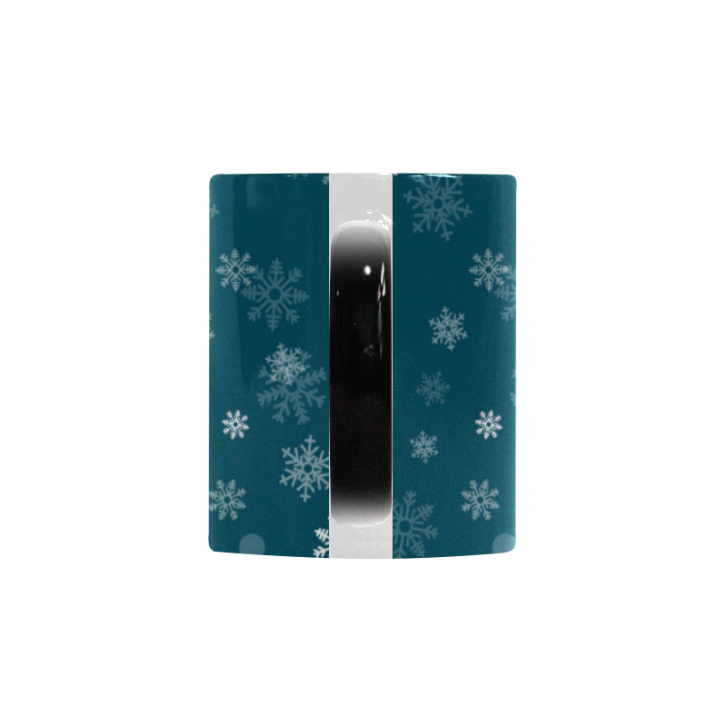 Snowflake pattern dark background Morphing Mug Heat Changing Mug