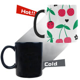 cherry pattern white background Morphing Mug Heat Changing Mug