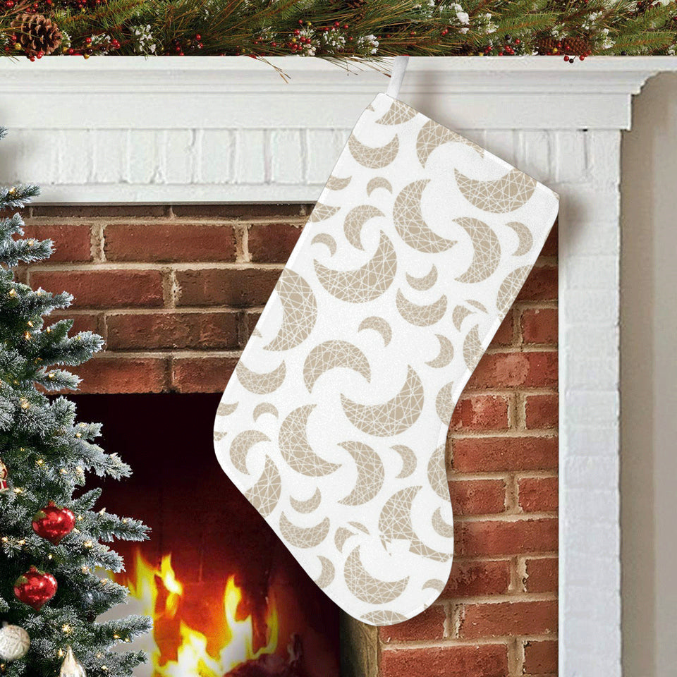 Cool gold moon abstract pattern Christmas Stocking